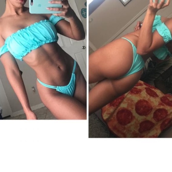 SOLD!!!!,✨Frilled Hem Off Shoulder Thong Bikini✨ - Picture 5 of 5